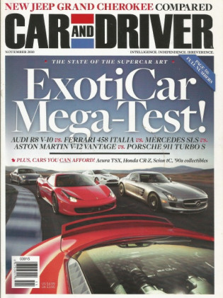 CAR & DRIVER 2010 NOV - SUV & SUPERCAR SHOOTOUT, BMW ALPINA, AUDI R8 GT, tC